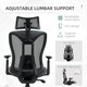 image 4 of Vinsetto Mesh Office Chair for Home with Lumbar Support, 3D Arm