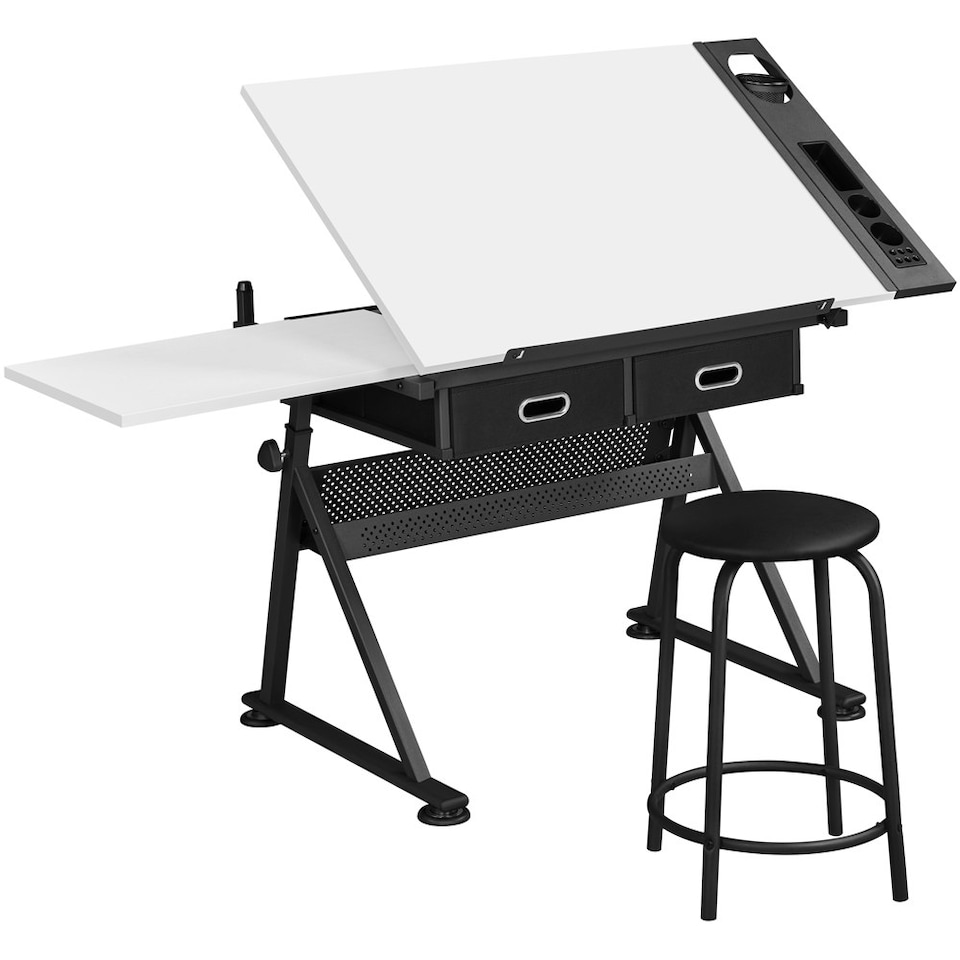 image 1 of Yaheetech Drawing Table & Stool Set