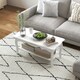 image 7 of HOMCOM 2 Tier Wooden Coffee Tea Table End Table Storage Shelf 94Lx44Wx42H White White