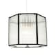 image 2 of Vintage Industrial Lantern Pendant Shade in Black with Ribbed Glass Black