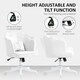 image 5 of HOMCOM Armless Desk Chair Home Office Chair w/ Wide Seat Tilt Function White White