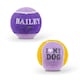 image 1 of Pre-Personalised Dog Ball Gift Pack 2pcs Purple Bailey