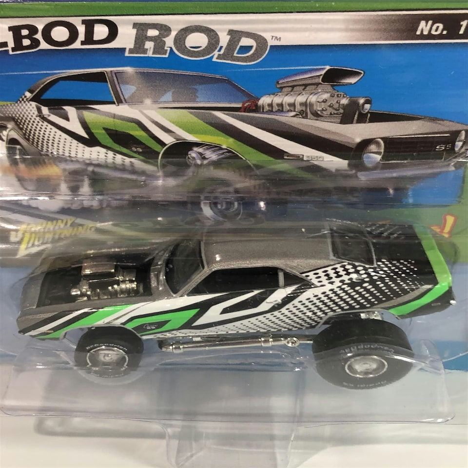 image 1 of 1969 Chevy Camaro Zinger Silver and Green 1:64 Johnny Lightning JLSF015B