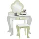 image 1 of ZONEKIZ Kids Vanity Table Set, Beauty Flower Design, for Ages 3-6 Years - White White