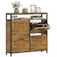 image 1 of HOMCOM Shoe Cabinet with 4 Flip Drawers, Holds 12-20 Pairs Brown | 98W x 24D x 95H cm