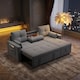 image 1 of FENCHILIN Sofa Bed with Pull-Out Sleeper Reversible Chaise Drop-Down Cup Holder Side Pockets Grey