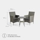 image 5 of VonHaus 3 Piece Rattan Garden Bistro Table and Chairs Set for 2