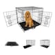 image 1 of Straame 30" Folding Metal Dog Crate Black