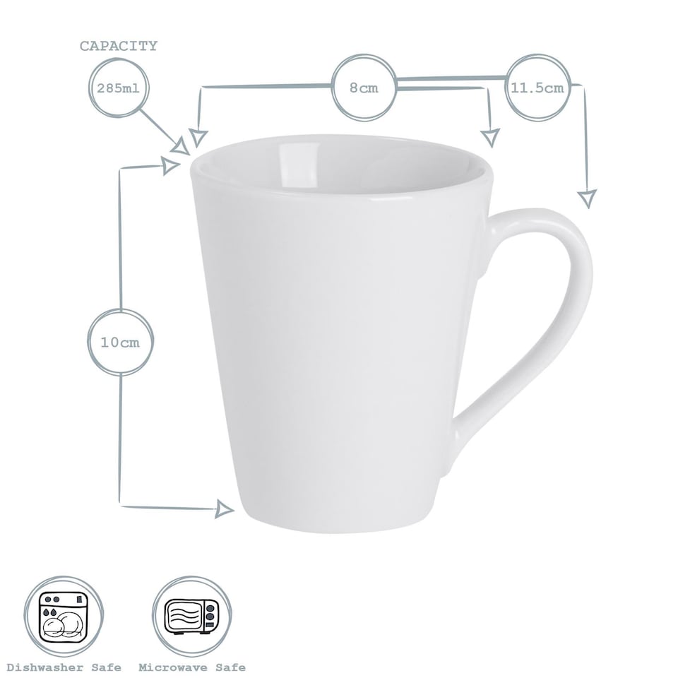 image 1 of Argon Tableware Classic White Latte Mugs - 285ml - Pack of 12 | White | White