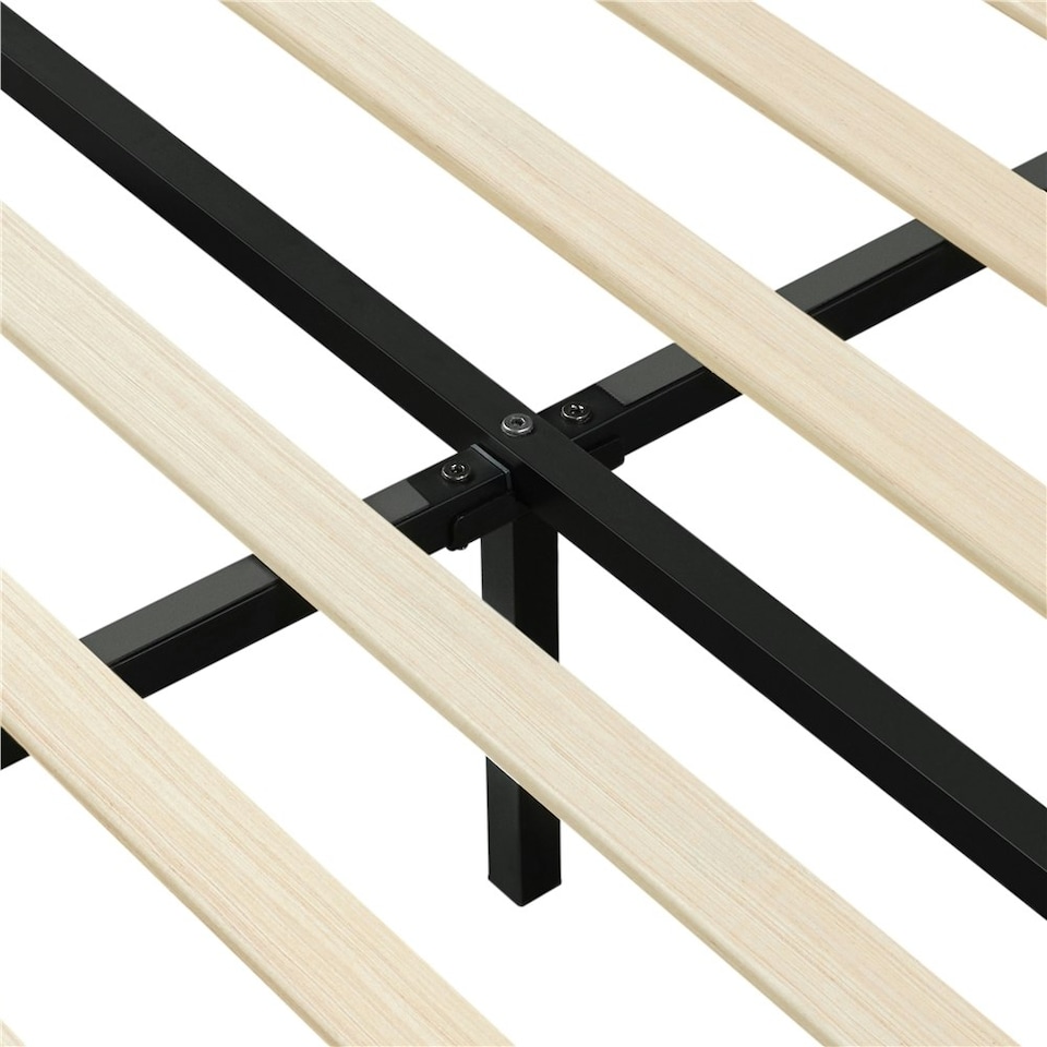 image 1 of Yaheetech 150 cm W × 200 cm L Upholstered Bed Frame Dark Grey