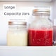 image 4 of 1L Mason Jar - Leakproof Glass Jar with Airtight Lid, Labels, Chalk Pen & Cleaning Brush | Clear | Clear | 1000ml - 6 Pack | 6