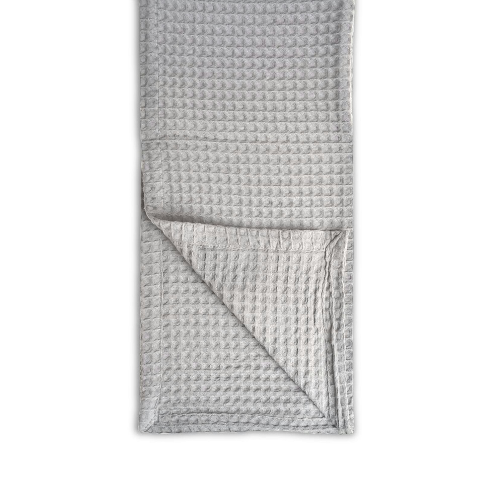 image 1 of Super King Size Waffle Throw Blanket Bedspread 250 x 260cm - 100% Cotton Grey | Dove Grey