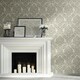 image 3 of Muriva Darcy James Collection Eleanor Damask Wallpaper - Cream - 10m x 53cm Cream