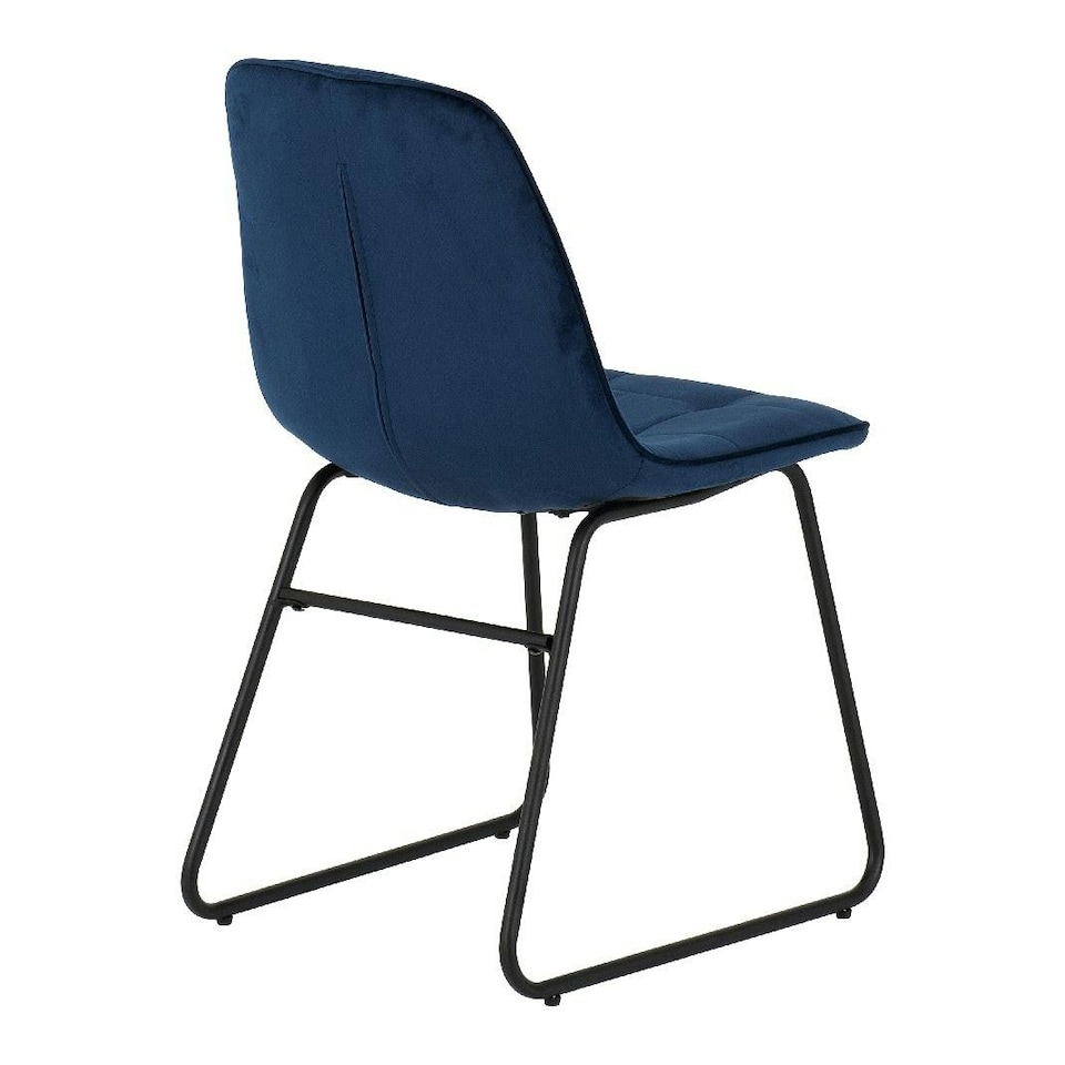 image 1 of Athens Dining Set with 4 Lukas Velvet Chairs Blue | Concrete Effect/Sapphire Blue