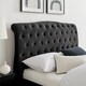 image 4 of 3ft Single Fabric upholstered, Black,buttoned back,curved bed frame,bedstead