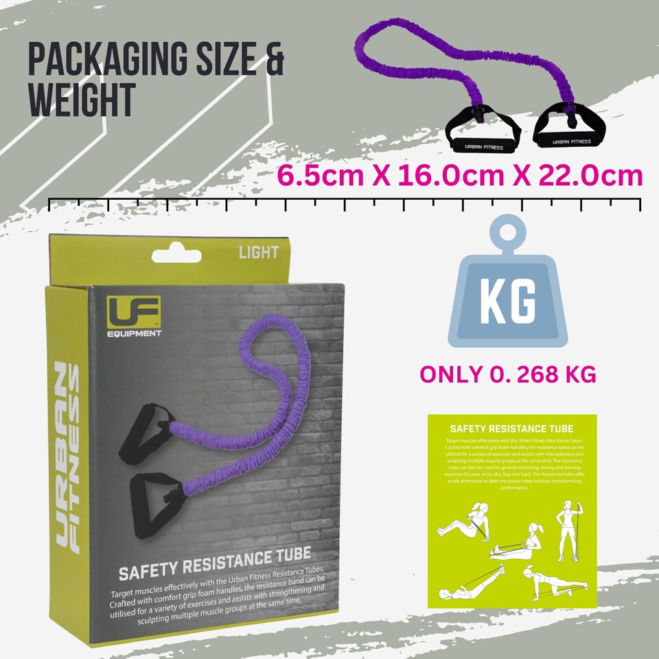 image 1 of Urban Fitness Training Gym Fitness Safety Resistance Tube (Light (Purple))