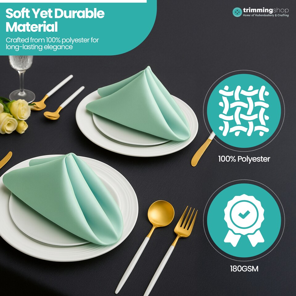 image 1 of 1pc Polyester Table Napkins, Wrinkle-Resistant Cloth Napkin - 20 Inch