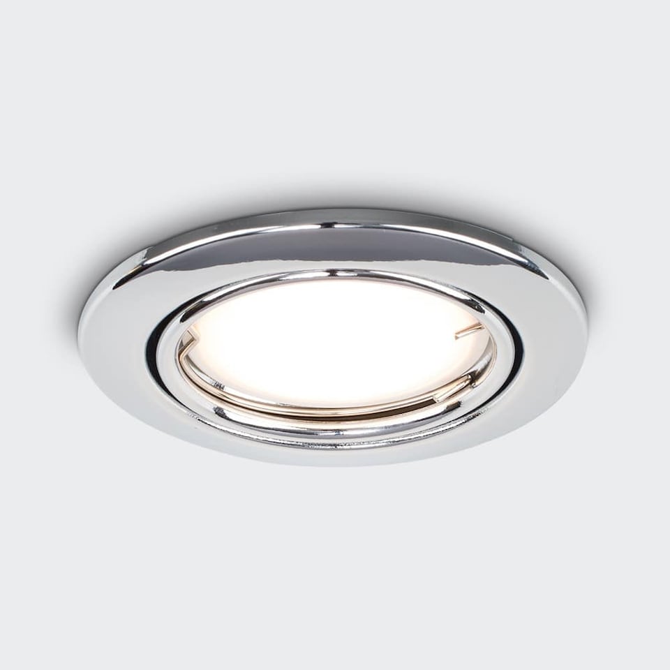 image 1 of ValueLights 6 Pack Fire Rated Tiltable Chrome Downlights | Chrome