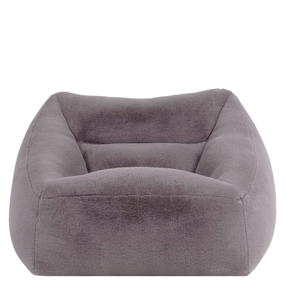 image 1 of icon Natalia Faux Rabbit Fur Armchair Bean Bag, Light Grey