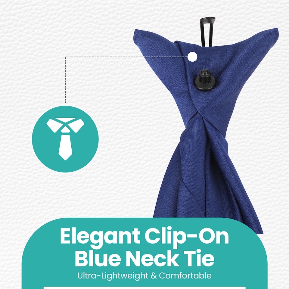 image 1 of Mens Polyester Solid Pre-tied Adjustable Clip-On Tie Washable Neck Tie