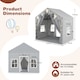 image 9 of COSTWAY Kids Play Tent 3-4 Kids Large Play Tent House w/2 Opening Doors-Grey
