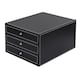 image 1 of PVC Black 3 Drawer Desktop Organizer 25 x 33 x 18cm