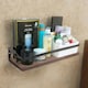 image 5 of Industrial 2PC Tier Wooden Floating Shelves with Hanging Rail Brown