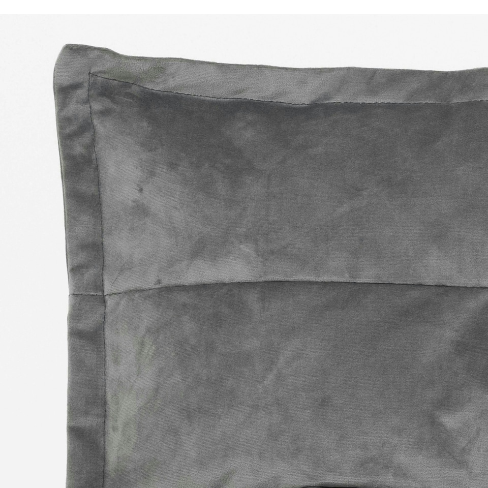 image 1 of Kota Velvet XL Bean Bag Sofa & Lounger Set Grey Bean Bag Chair | Grey | Grey | L | 1
