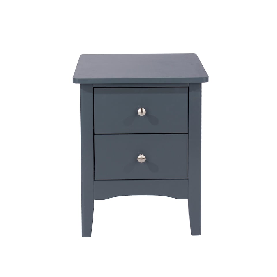 image 1 of Como 2 Drawer Petite Bedside Cabinet - Compact Shaker-Style Bedroom Storage | Blue | Blue | One Size | 1