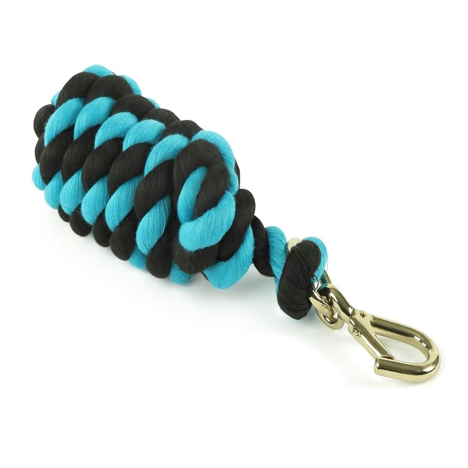 image 1 of Shires Two Toned Headcollar Lead Rope Black | Colour: Black/Teal
Size: One Size