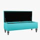 image 2 of Lisbon Plain 180cm Ottoman Storage Bench - Plush Velvet Shoe Bench - Teal Upholstery Footstool with Storage
