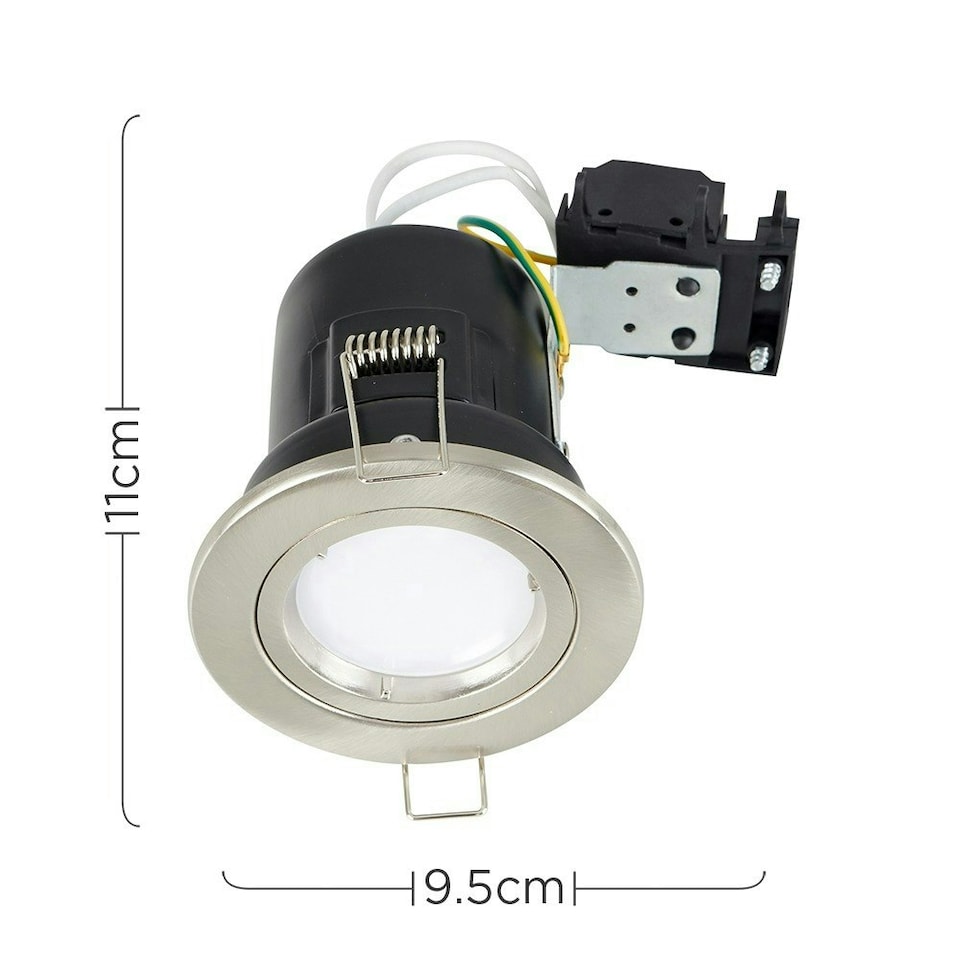 image 1 of ValueLights 10 Pack Fire Rated Twist Lock Chrome Downlights | Silver