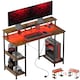 image 6 of HOMCOM Computer Desk Reversible Home Office Desk with Storage Rustic Brown Brown