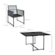 image 5 of Outsunny 5 Pieces Garden Dining Set, Outdoor Patio Cube Set, 4 Seater Outdoor Table and Chairs with Foldable Backrest, Tempered Glass Top, Handwoven Rope for Poolside, Space Saving, Dark Grey