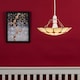 image 2 of ValueLights Cortez Red Ceiling Pendant Shade | Cream