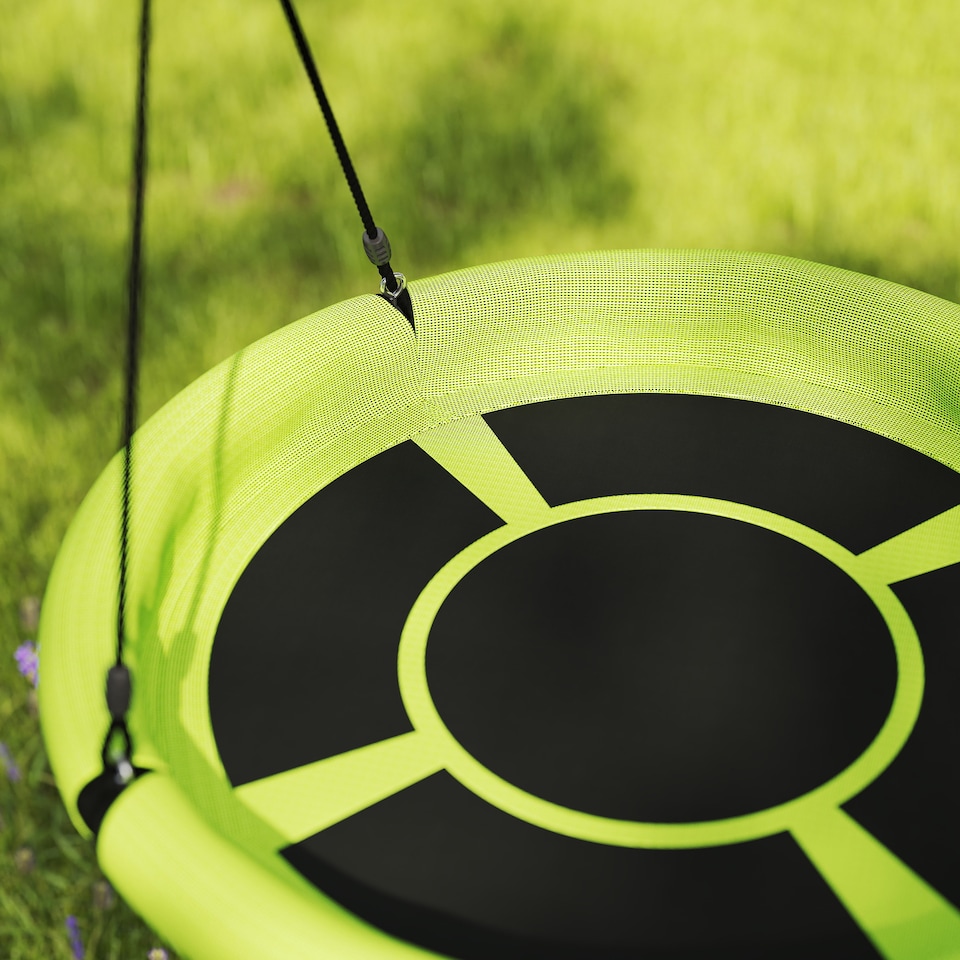 image 1 of AIYAPLAY Nest Swing Set, 100cm Saucer Tree Swing Set for Kids, Green