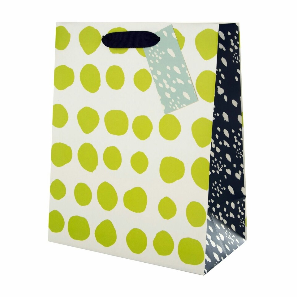 image 1 of Hallmark Medium Multi Occasion Gift Bag Green Spot Design