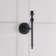 image 5 of Lille Matt Black Wall Light with Neutral Print Fabric Ikat Shade 20cm B22