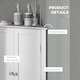 image 7 of kleankin Corner Bathroom Cabinet, Recessed Doors and Adjustable Shelf, White