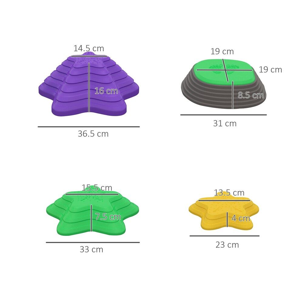 image 1 of ZONEKIZ Kids Stepping Stones, 11 Pieces Balance River Stones for Obstacle Course