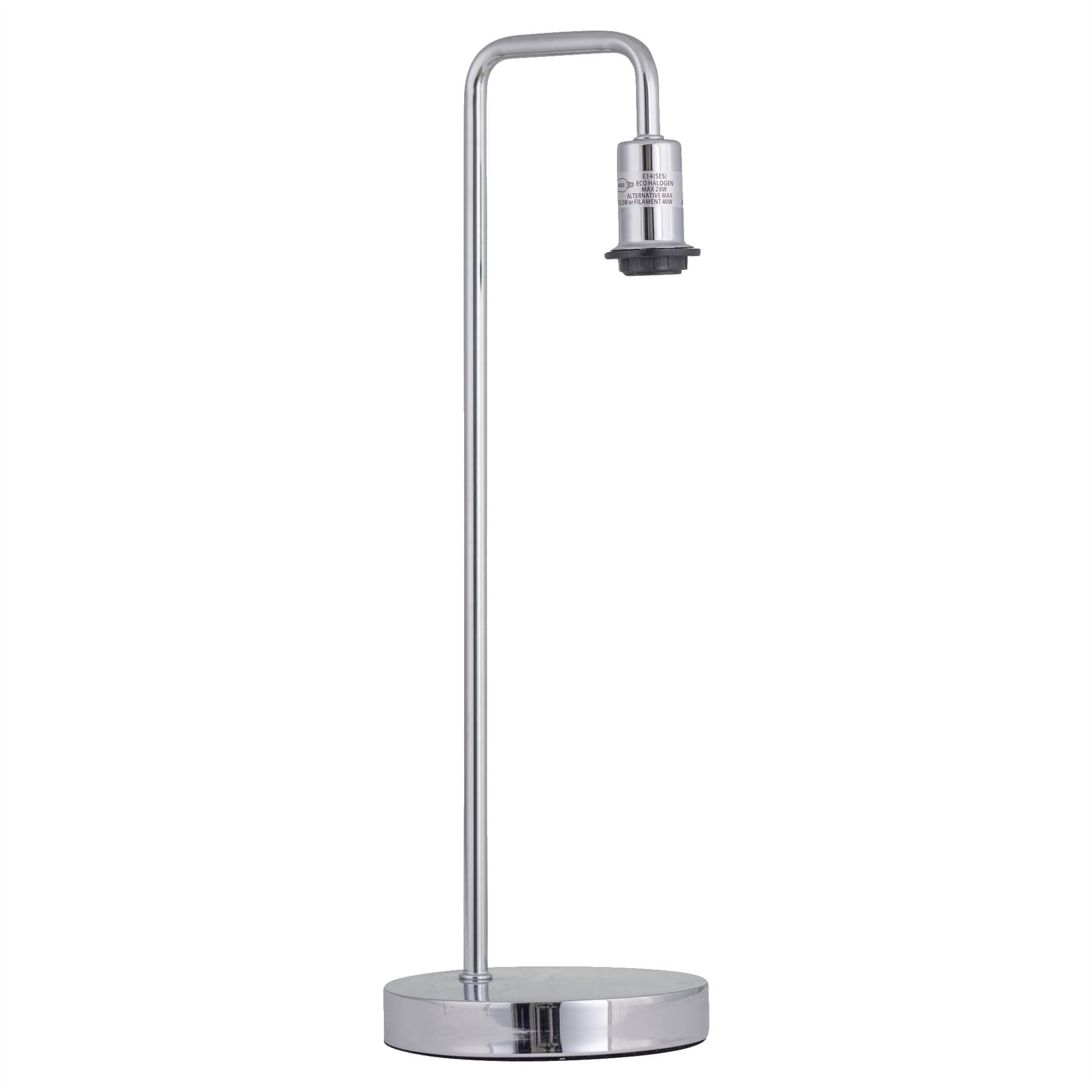 First Choice Lighting Chrome Arched Table Lamp Base Only in Silver