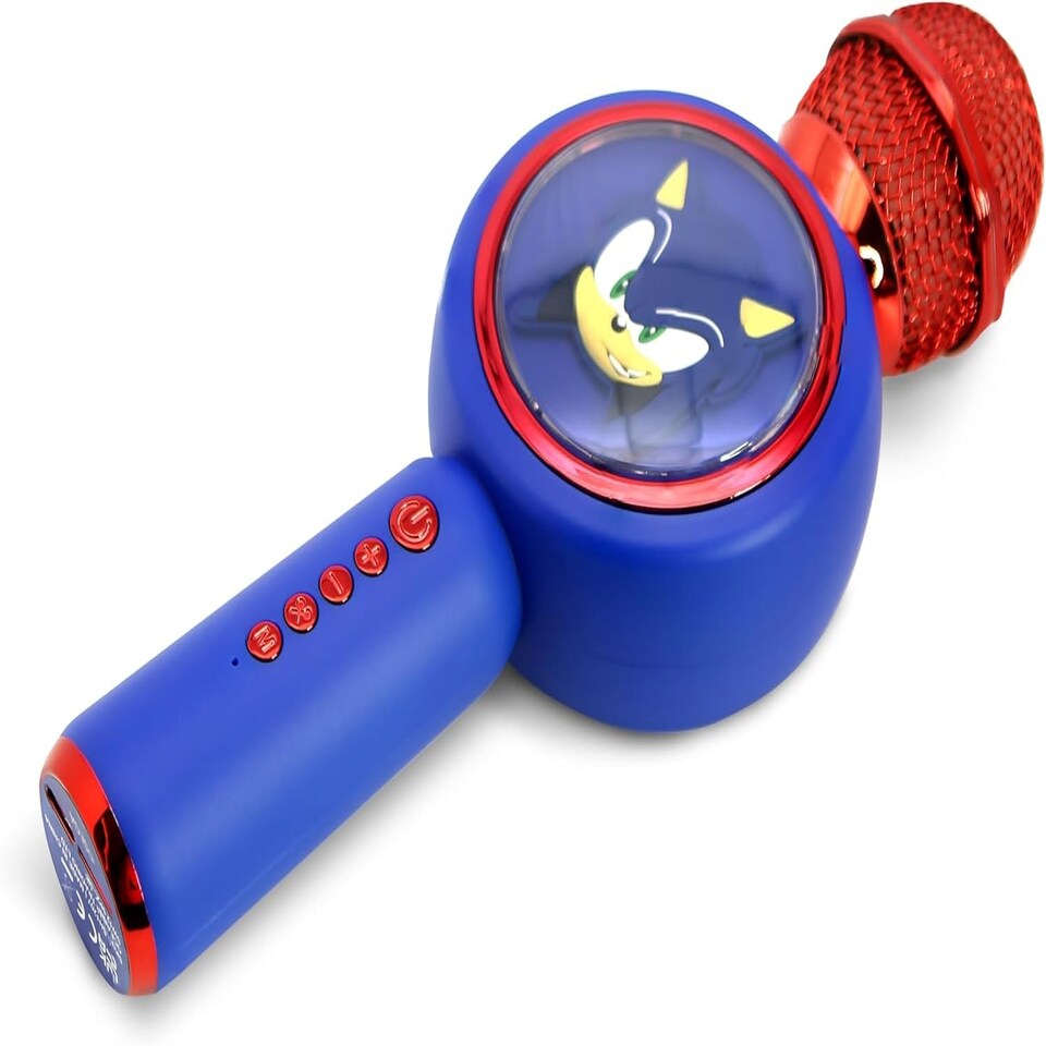 image 1 of Sonic The Hedgehog Karaoke Microphone and Wireless Speaker with LED Lights