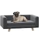 image 1 of PawHut Elevated Dog Sofa Bed with Cushion for Medium and Small Dogs, Grey