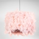 image 4 of Modern Designer Real Pink Feather Drum Lamp Shade with Inner Cotton Lining | Pink | Pink | 1