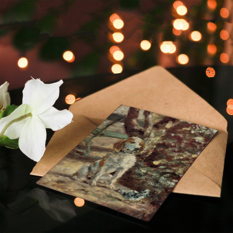 image 1 of Toulouse Lautrec Art Card The Artists Dog Fleche
