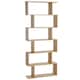 image 1 of HOMCOM 6-Tier Wooden Modern S-Shaped Shelf Storage Unit Home Office Oak Colour