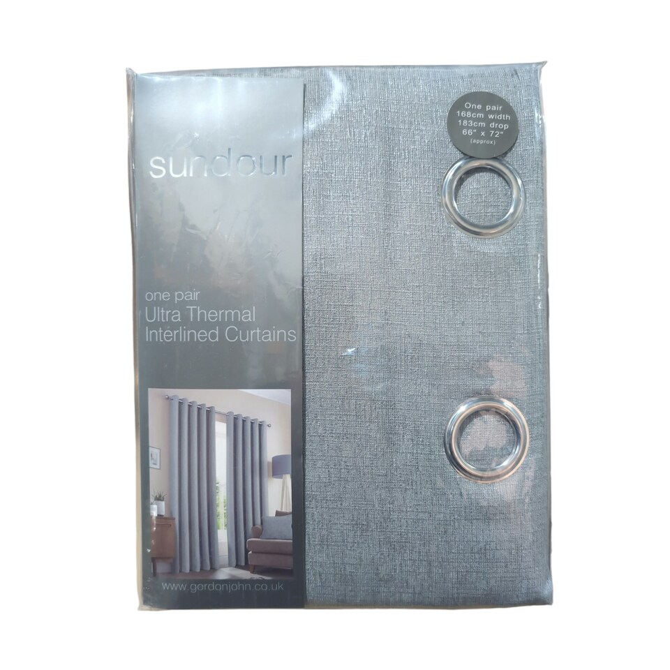 image 1 of Amberley Eyelet Thermal Door Curtain 66" x 84" - Nickel