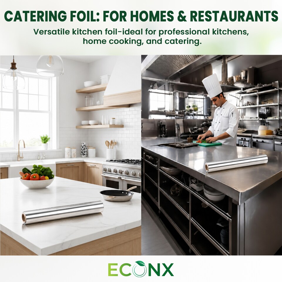 image 1 of ECONX Heavy-Duty Kitchen Foil 75M X 45CM Aluminium Foil Roll Food Service & Catering 1 Roll