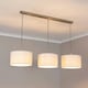 image 1 of ValueLights Shaw Brushed Chrome 3 Drop Bar Lamp Holder White Shades | White