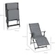 image 6 of Outsunny Outdoor Sun Recliner Loungers with Adjustable Footrest, Grey